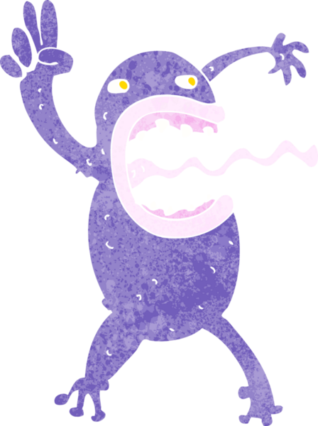 Bir insan tarafından çizilmiş çılgın bir kurbağa.