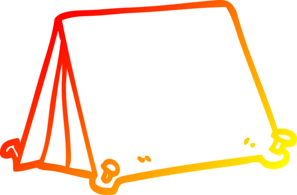 Bir insan tarafından çizilmiş çizgi film çadırının sıcak çizgi çizimi