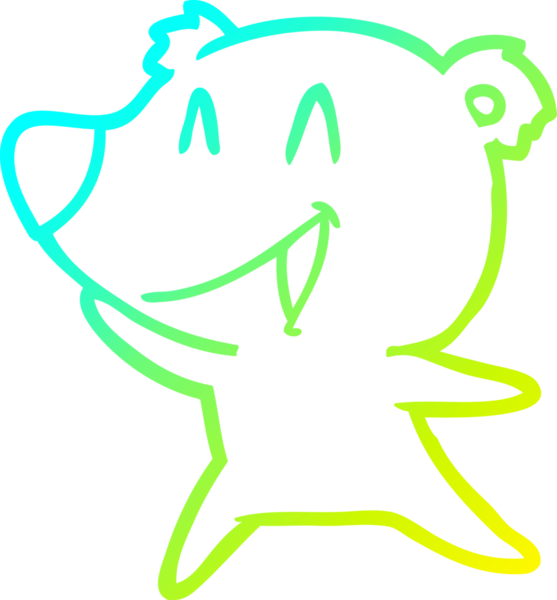 Bir insan tarafından çizilmiş gülen kutup ayısı karikatürü.