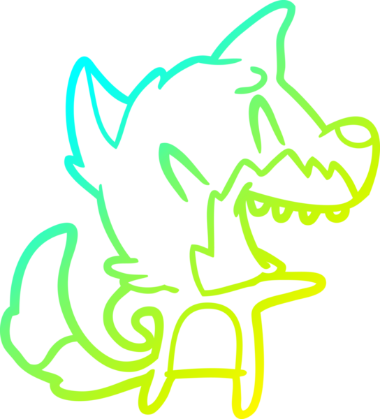 Bir insan tarafından çizilmiş gülen tilki çizgi filmi.