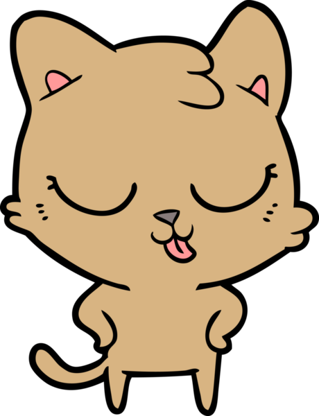 Bir insan tarafından çizilmiş çizgi film kedisi.