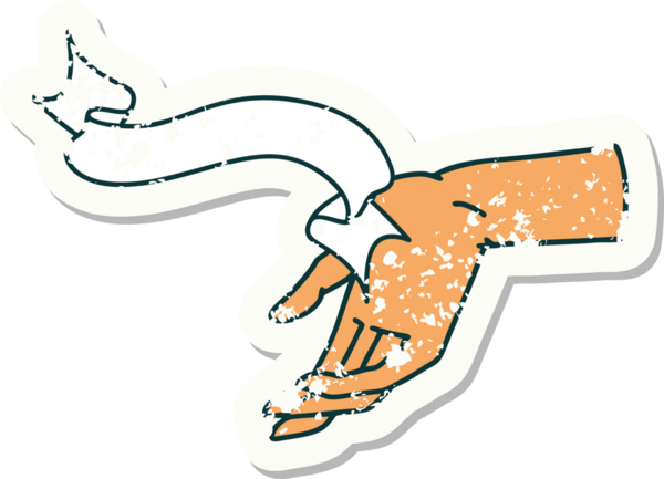 Bir insan tarafından çizilmiş eski bir çıkartma.