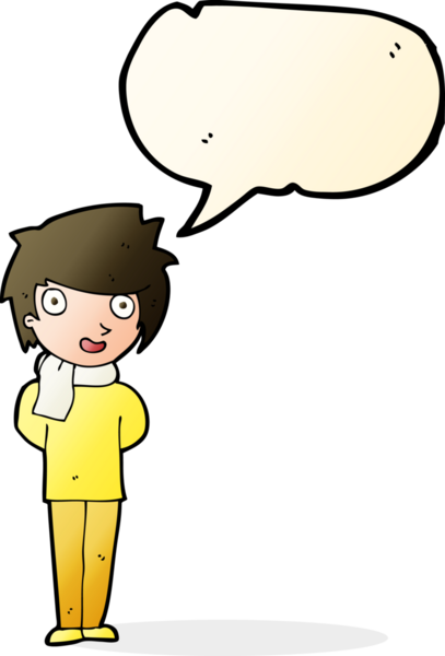 Bir insan tarafından çizilmiş konuşma balonu olan çizgi film dostu bir adam.