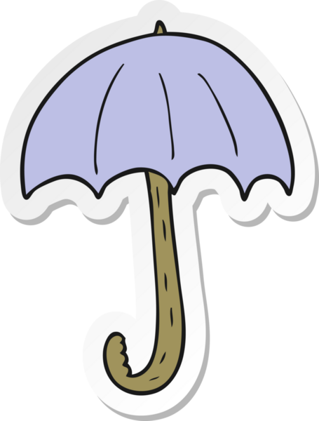 Bir insan tarafından çizilmiş karikatür şemsiyesi çıkartması.