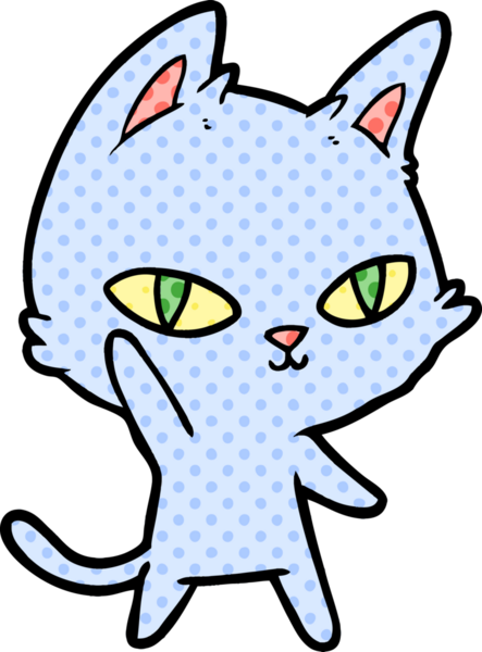 Bir insan tarafından çizilen çizgi film kedisi.