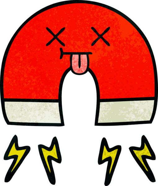 Bir insan tarafından çizilmiş mıknatısın grunge desen karikatürü