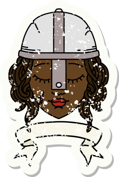 Retro Dövme Tarzı İnsan Savaşçı Karakteri Bir insan tarafından çizilmiş parşömen pankartıyla