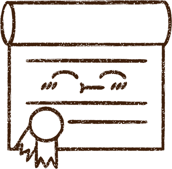 Bir insan tarafından çizilmiş Sertifika Kömürü Çizimi