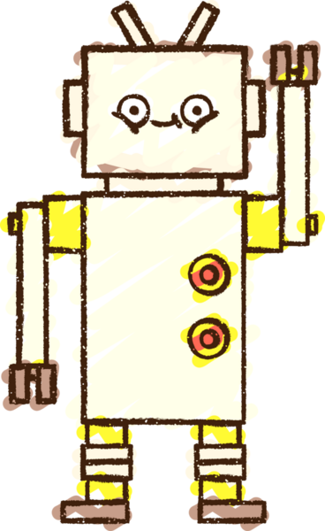 Bir insan tarafından çizilen robot tebeşiri.