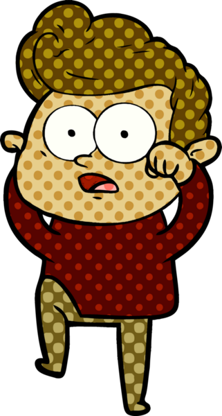 Bir insan tarafından çizilmiş çizgi film bakışlı adam.