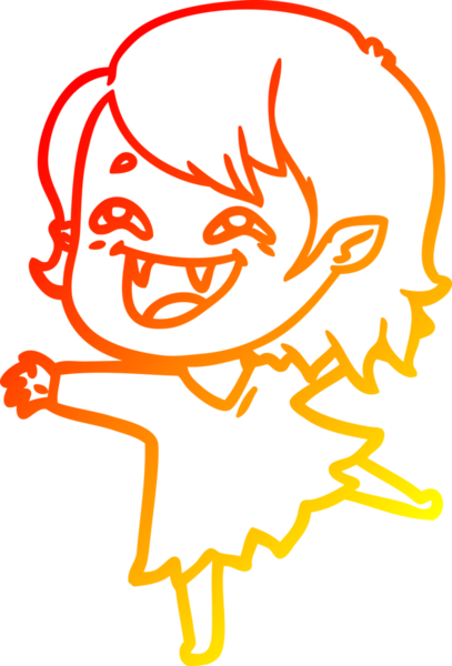 Bir insan tarafından çizilmiş gülen vampir kız çizgi filmi.