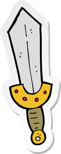 Bir insan tarafından çizilmiş Viking kılıcının çıkartması.