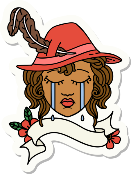 Bir insan tarafından çizilmiş insan ozan karakterinin çıkartması.