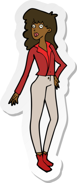 Bir insan tarafından çizilmiş güzel bir karikatür çıkartması.