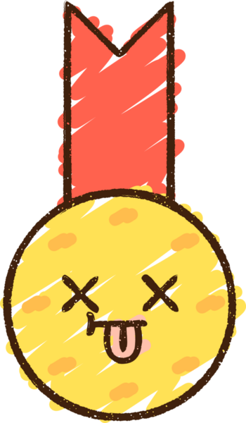 Bir insan tarafından çizilen Altın Madalya Tebeşiri