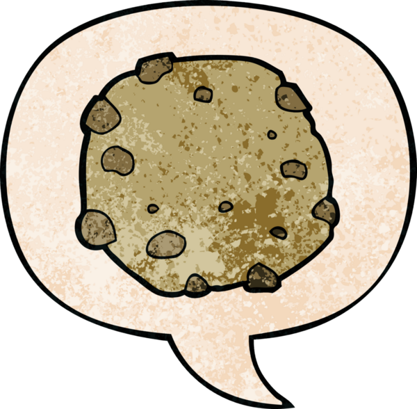 bir insan tarafından çizilmiş eski moda konuşma baloncuklu çizgi film kurabiyesi.