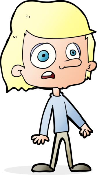 Bir insan tarafından çizilmiş endişeli bir çocuk.