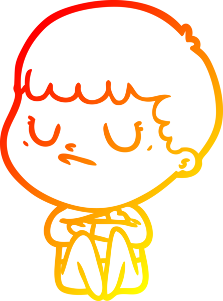 Bir insan tarafından çizilen huysuz bir çocuğun sıcak çizgi çizimi.