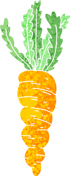 Bir insan tarafından çizilmiş tuhaf bir karikatür havucu.