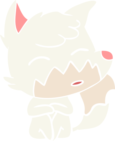 Bir insan tarafından çizilmiş düz renk çizgi film tilkisi