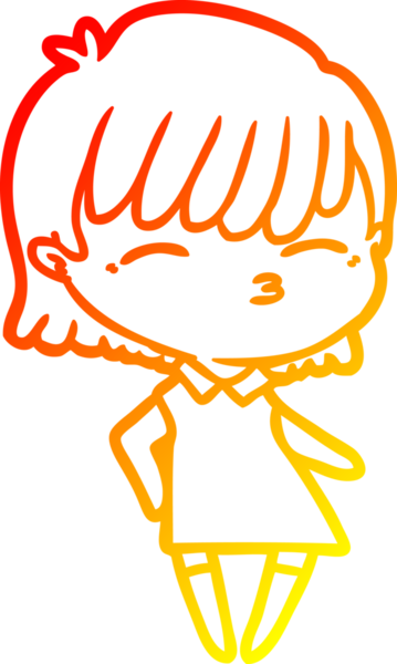 Bir insan tarafından çizilmiş bir karikatür kadın çizimi