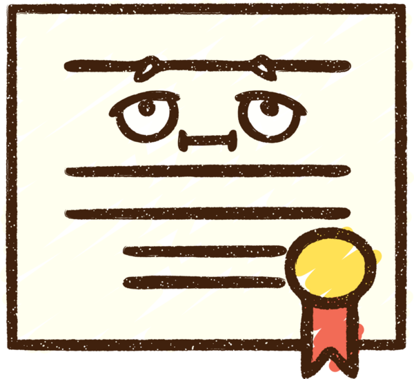 Bir insan tarafından çizilen önemli Sertifika Tebeşiri