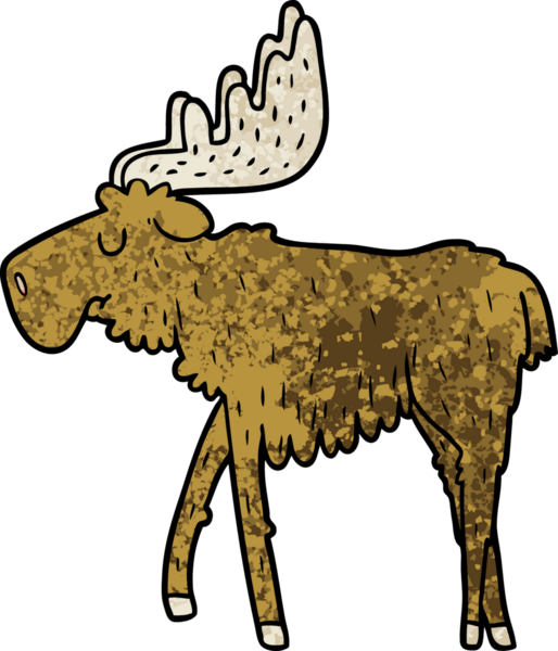 Bir insan tarafından çizilmiş çizgi film geyiği.