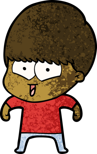 Bir insan tarafından çizilmiş mutlu çocuk çizgi filmi.