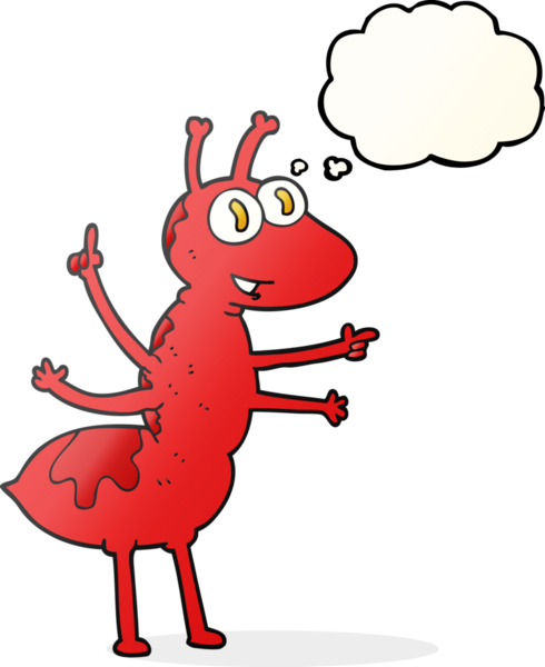 Bir insan tarafından çizilmiş serbest çizim balon karınca.