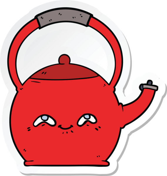 Bir insan tarafından çizilmiş karikatür kazanı çıkartması.