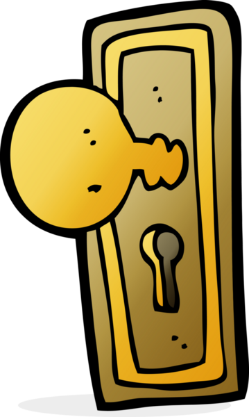 Bir insan tarafından çizilmiş karikatür kapı kolu.