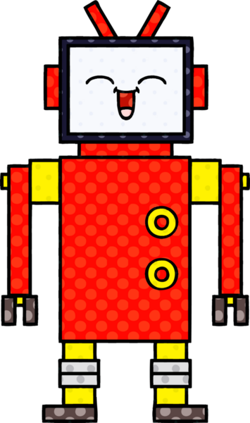 bir insan tarafından çizilmiş bir robotun çizgi roman tarzı