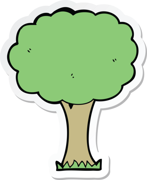 Bir insan tarafından çizilmiş karikatür ağacının çıkartması.