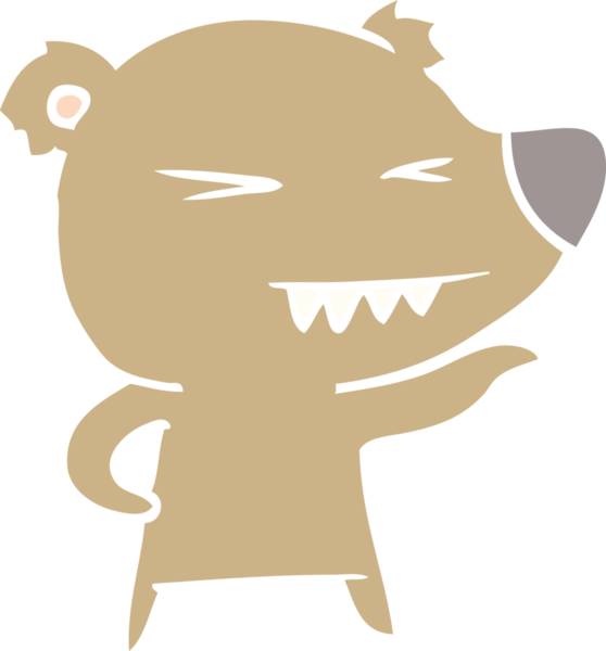 kızgın ayı düz renkli çizgi film bir insan tarafından çizildi.