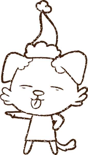 Bir insan tarafından çizilmiş Noel Köpeği Kömürü