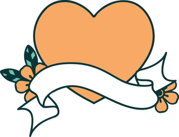 Bir insan tarafından çizilmiş kalp sancağıyla geleneksel dövme