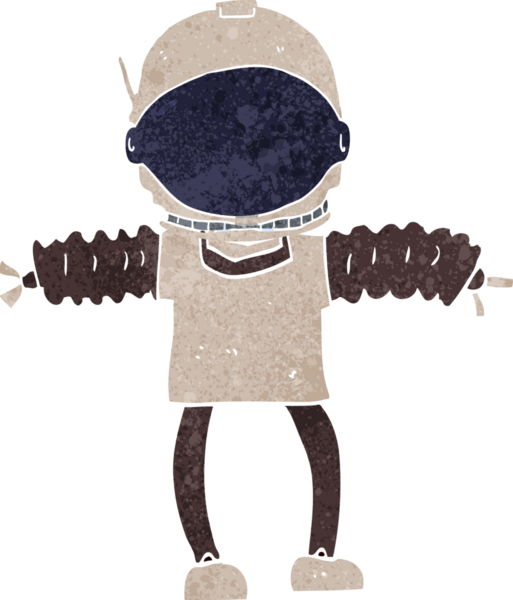 Bir insan tarafından çizilmiş bir astronot.