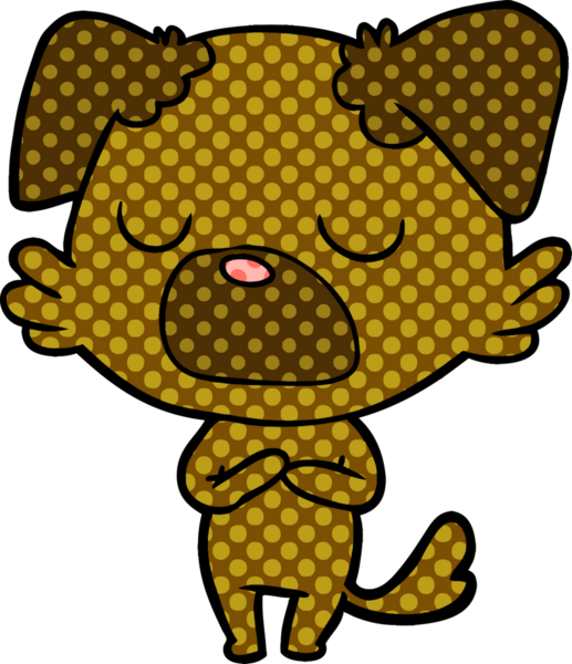 Bir insan tarafından çizilmiş çizgi film köpeği.