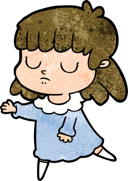 Bir insan tarafından çizilmiş ilgisiz bir kadın çizgi filmi.