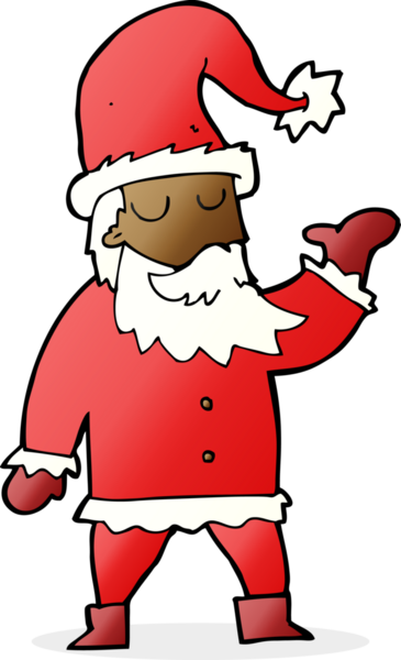 Bir insan tarafından çizilmiş Noel Baba çizgi filmi.