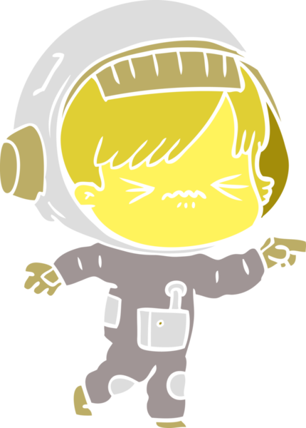 kızgın düz renkli çizgi film kızı bir insan tarafından çizilmiş.