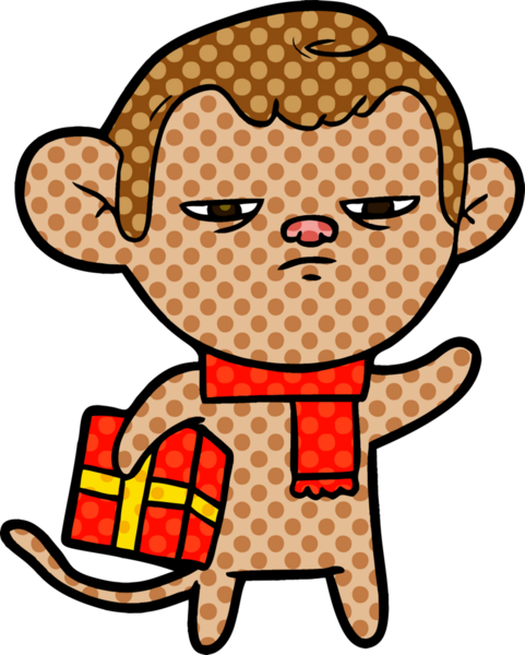 Bir insan tarafından çizilmiş çizgi maymun.