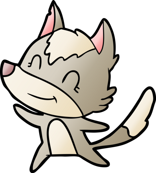 Bir insan tarafından çizilmiş dost canlısı bir kurt.