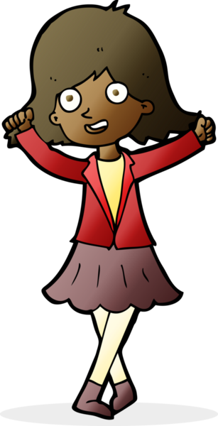 Bir insan tarafından çizilmiş mutlu bir kız.