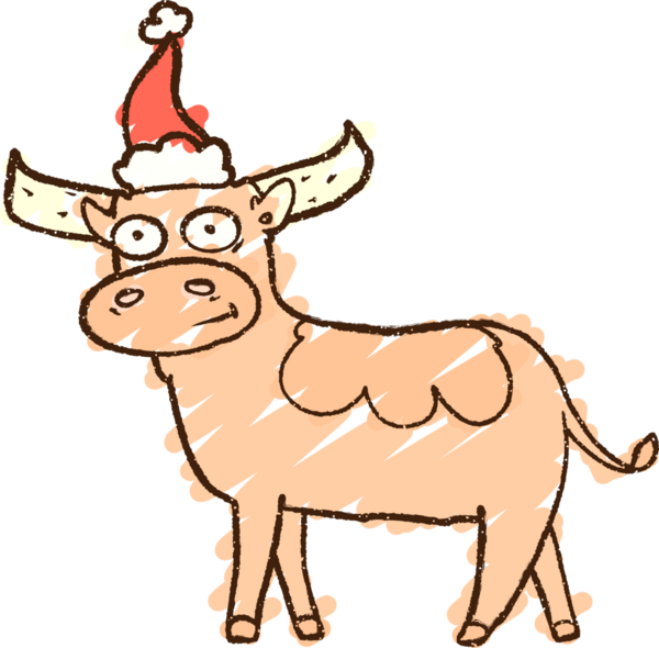 Bir insan tarafından çizilen Noel İnek Tebeşiri