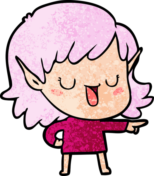 Bir insan tarafından çizilmiş bir elf kızı.