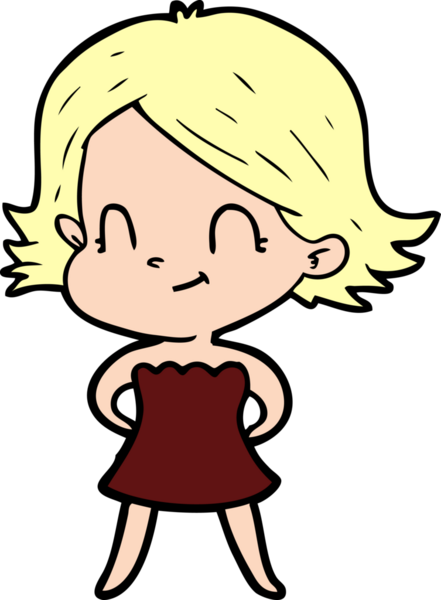 Bir insan tarafından çizilmiş karikatür dostu kız.