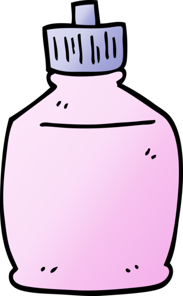 Bir insan tarafından çizilmiş vektör gradyan çizim şişesi.