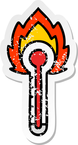 Bir insan tarafından çizilmiş sıcak cam bir karikatür yapıştırması.