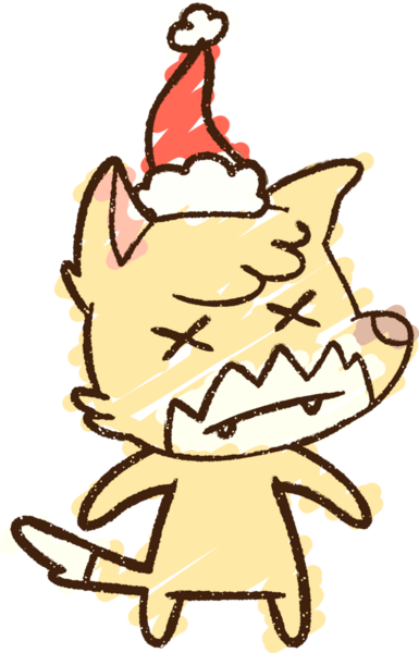 Bir insan tarafından çizilmiş Noel Tilkisi Tebeşiri